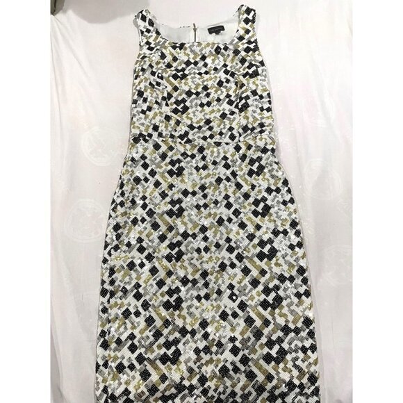 THE LIMITED WOMENS MIDI SEQUIN COCKTAIL PARTY GOLD SLEEVELESS DRESS SIZE 2 - Picture 1 of 9